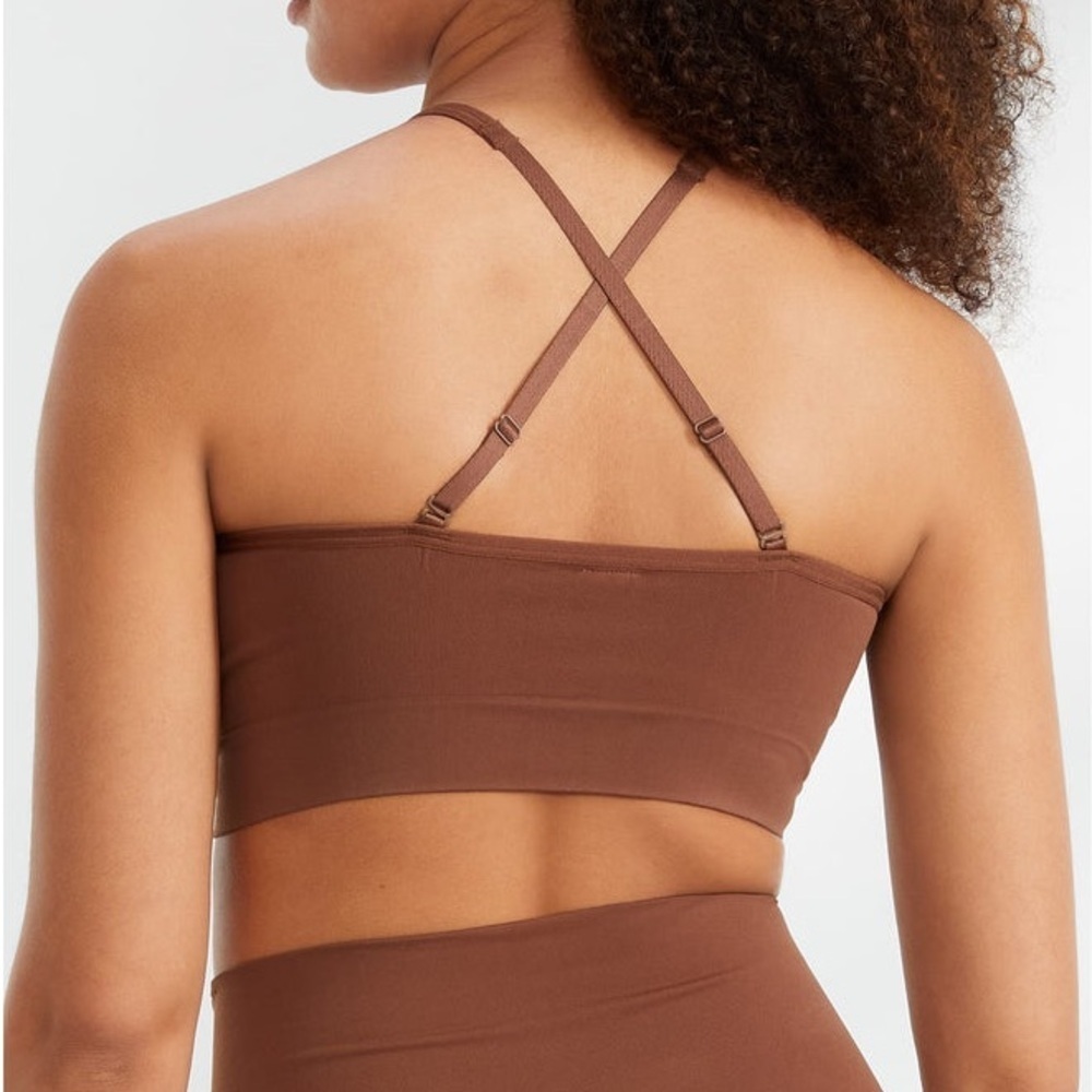 Spanx Ecocare Longline Brown Padded Bralette Size L - Picture 2 of 8